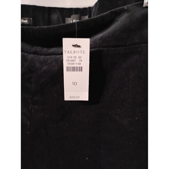 Talbots NWT velour pants black slim leg ankle lgth. size 10 cotton poly spandex - Picture 4 of 7